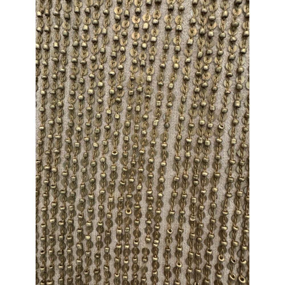 Haute Hippie 100% Silk Beaded Sleeveless Dress Sz M Taupe Bronze Embellished - Picture 4 of 10